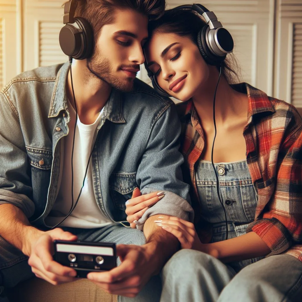 casal ouvindo fita kt