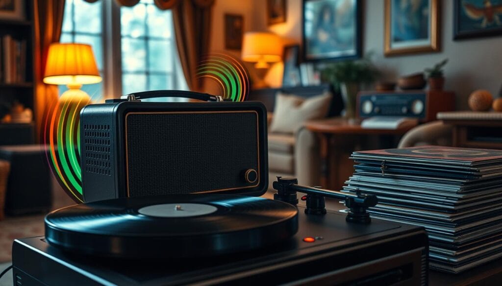 Musica Boa com disco de vinil