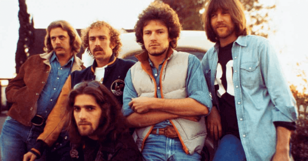 Banda de rock Eagles na radio que toca Música Boa.
